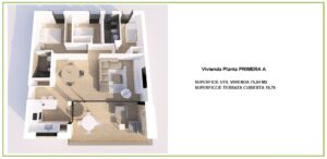 Vivienda tipo A planta primera en Jávea de 3 dormitorios con terraza cubierta en residencial Nusa Dua